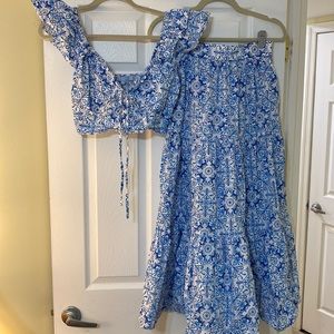 Hill House Home Blue Mosaic skirt & top